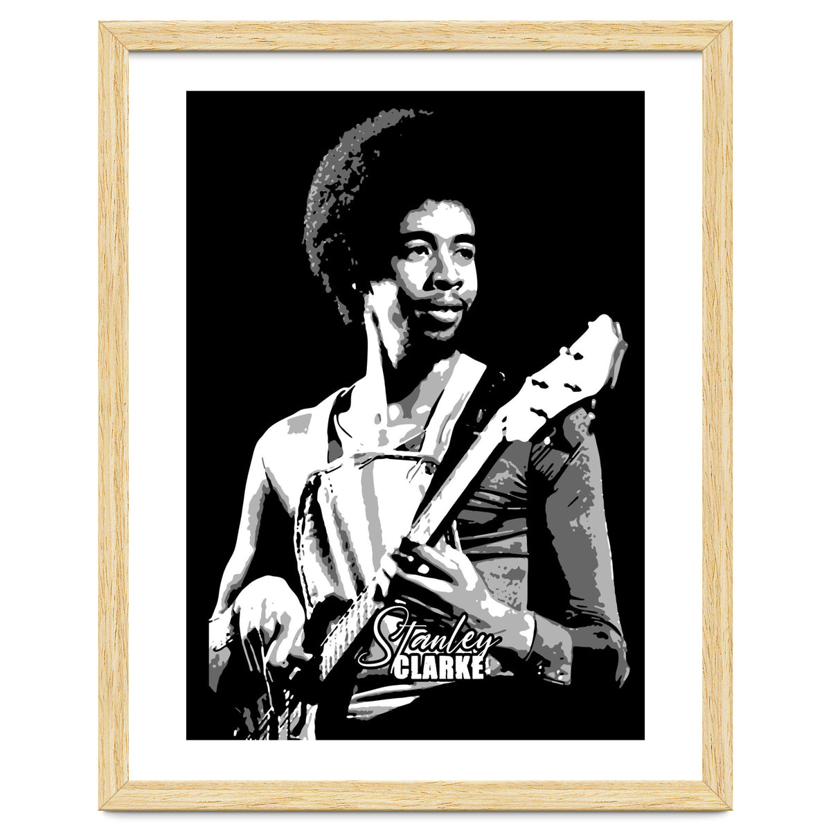 Stanley Clarke American Bassist in Grayscale