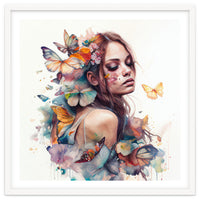 Butterfly Muse Watercolor Portrait