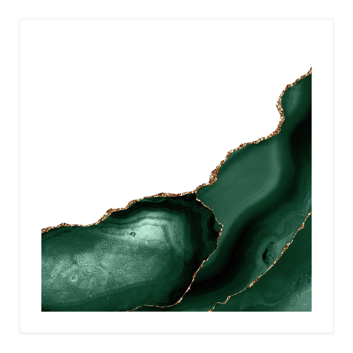 Emerald & Gold Agate Texture 09 (Print Only)