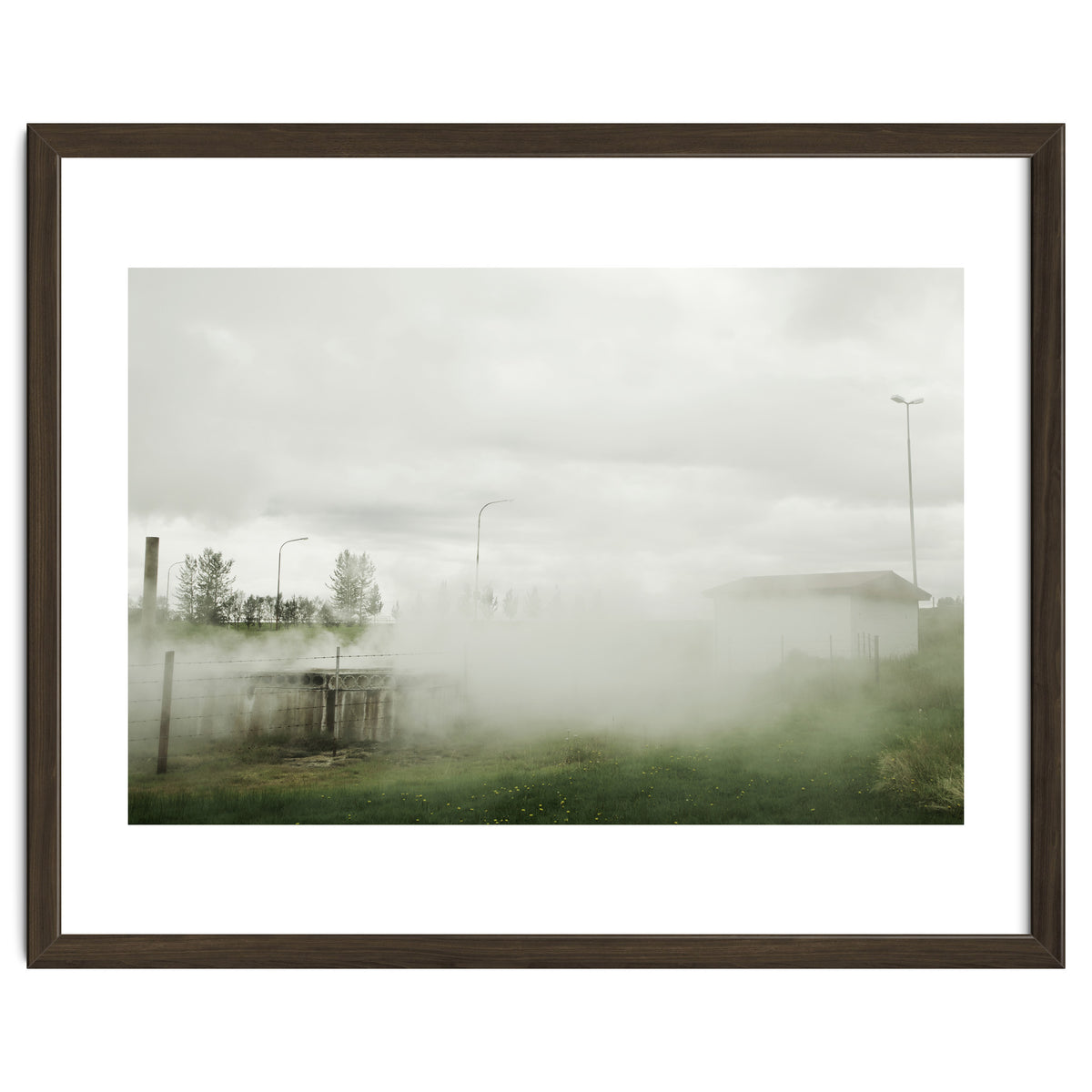 A source covered in steam from a hot spring - Iceland