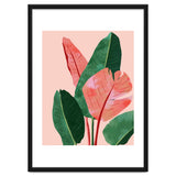 Blush Tropical, Banana Leaves Watercolor Botanical Jungle Painting, Forest Plants Leaves Pink Chic Bohemian thumbnail