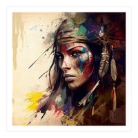 Powerful American Native Warrior Woman #4 (Print Only)