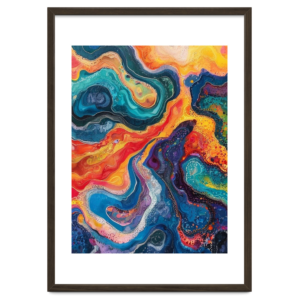 Vibrant Fluid Acrylic Pour Abstract Art