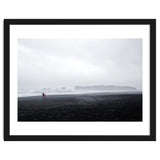 Family walking on the black sand beach - Iceland thumbnail