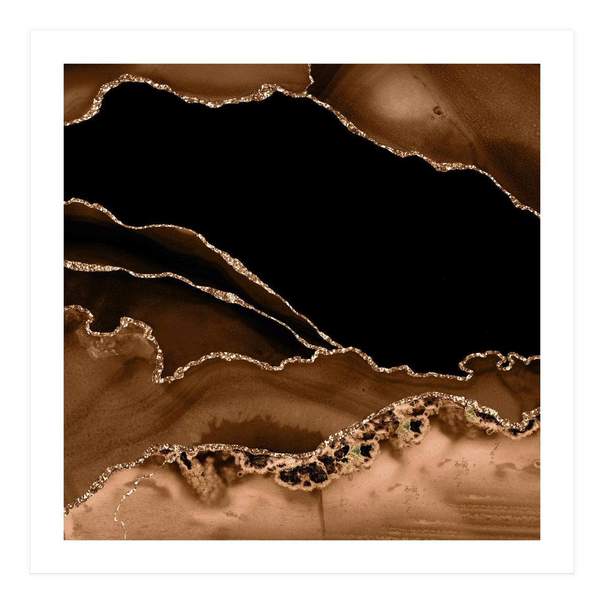 Brown & Gold Agate Texture 14 (Print Only)