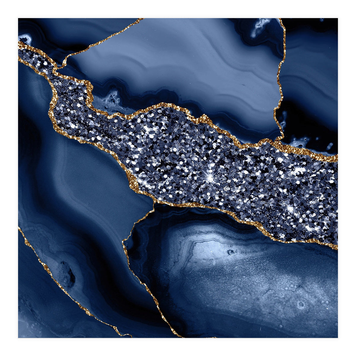 Agate Glitter Ocean Texture 05 (Print Only)