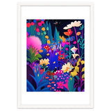 Surreal Emotions, Abstract Colorful Bold Botanical Nature Garden, Eclectic Boho Bohemian Modern Contemporary Graphic Design Painting thumbnail