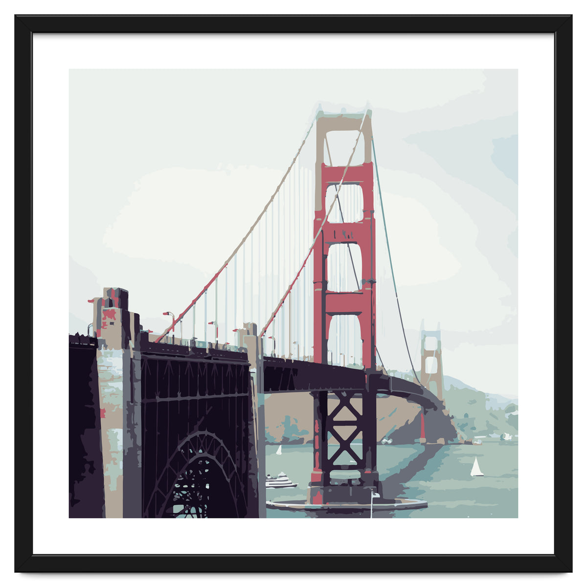 Golden Gate Watercolor Art