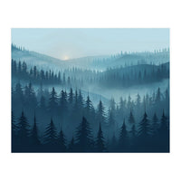Misty Evergreen Forest: Moody Atmospheric Landscape (Print Only)
