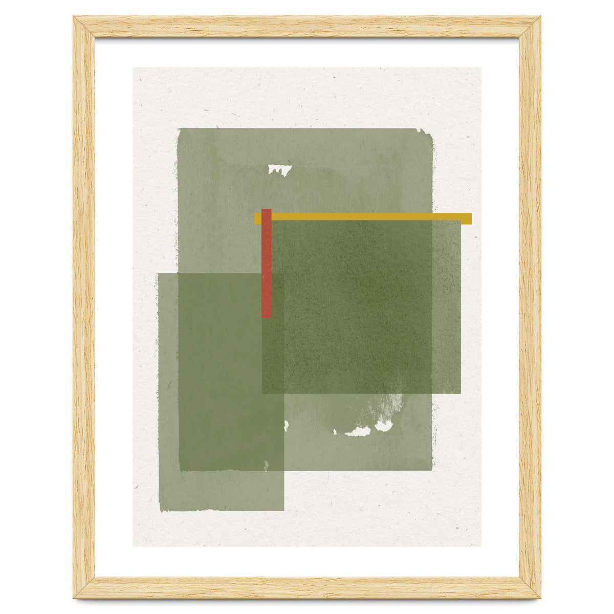 GREEN WATERCOLOR SHAPES NO.2