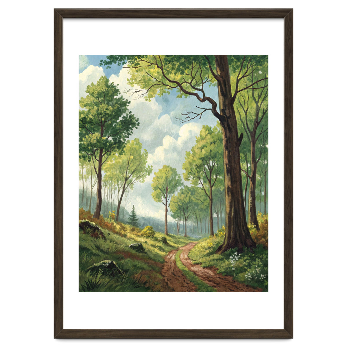 Vibrant Summer Forest Landscape Painting