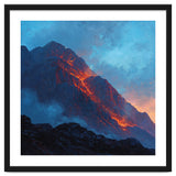 Dramatic Mountain Summit with Fiery Sunset Alpenglow thumbnail