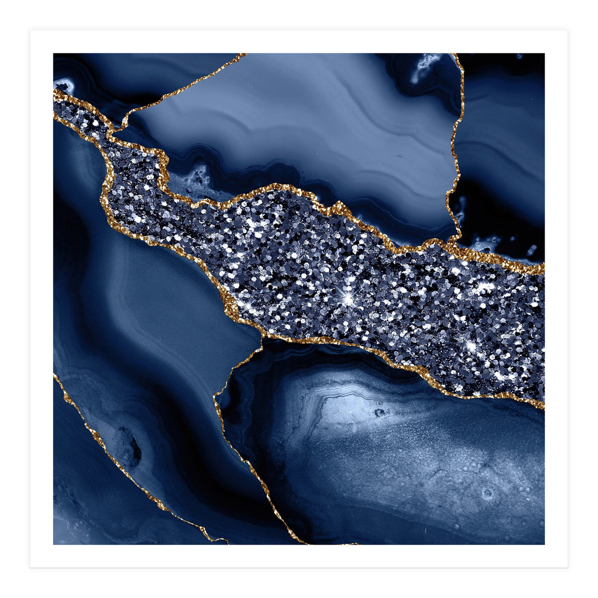 Agate Glitter Ocean Texture 05 (Print Only)