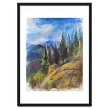 Pastel drawing of an Alpine Pine Forest thumbnail