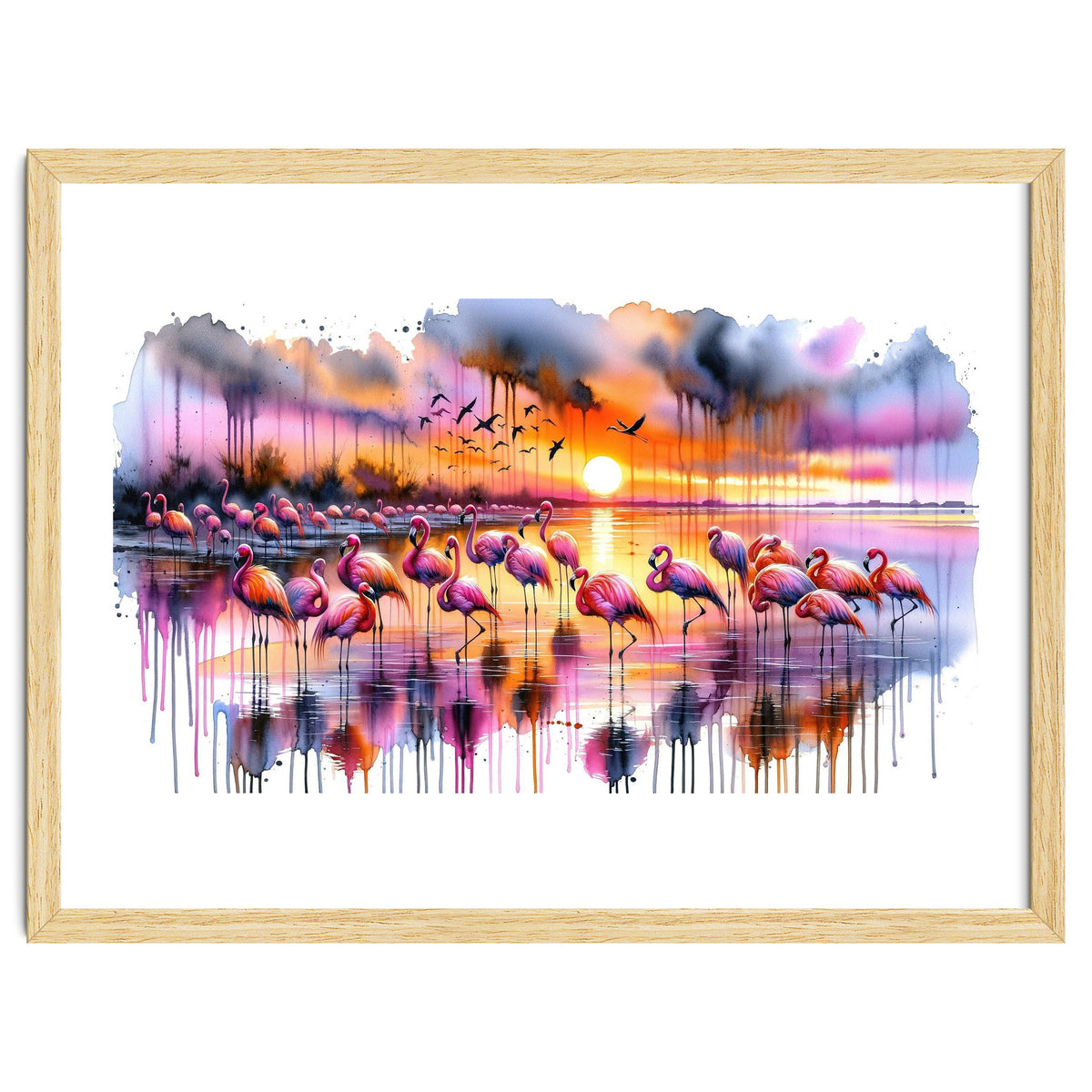 Flamingo Sunset On The Coast