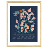 calendar 2025 Linocut flowers blue thumbnail