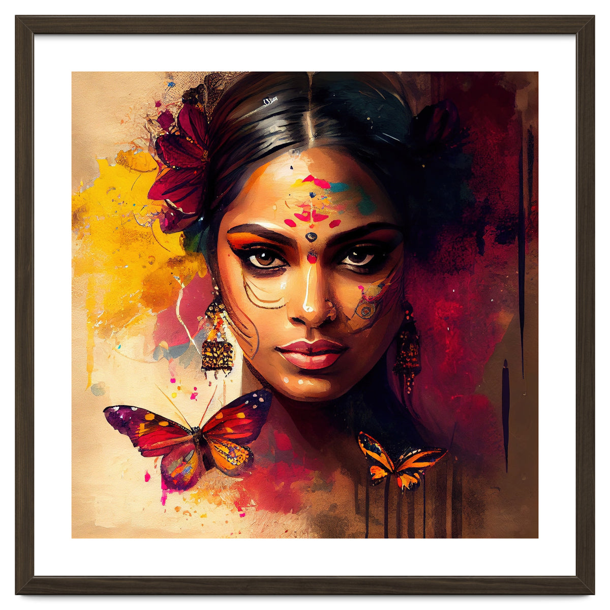 Golden Butterfly Hindu Portrait