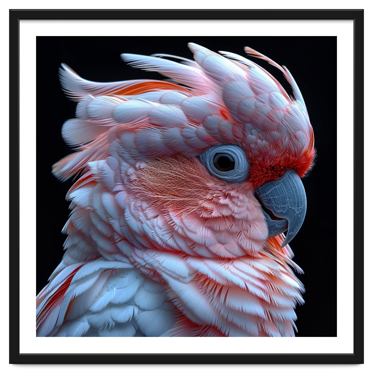 Pink Cockatoo Parrot Close Up Portrait Feather