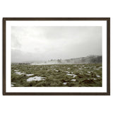 Remaining snow in the late summer greenfield - Iceland thumbnail