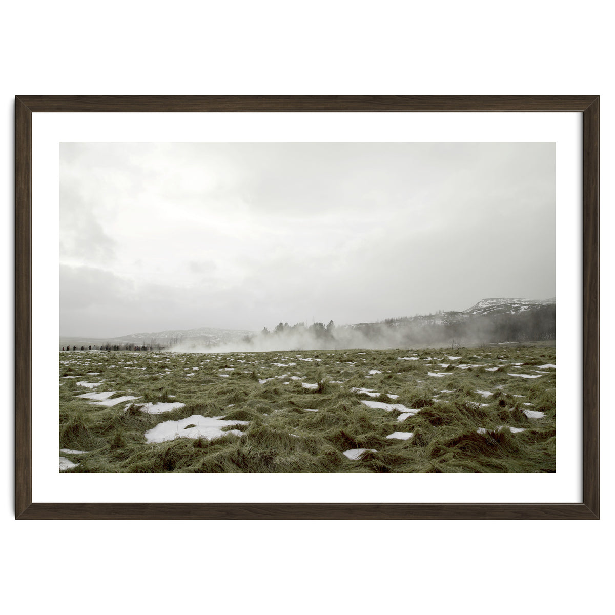 Remaining snow in the late summer greenfield - Iceland