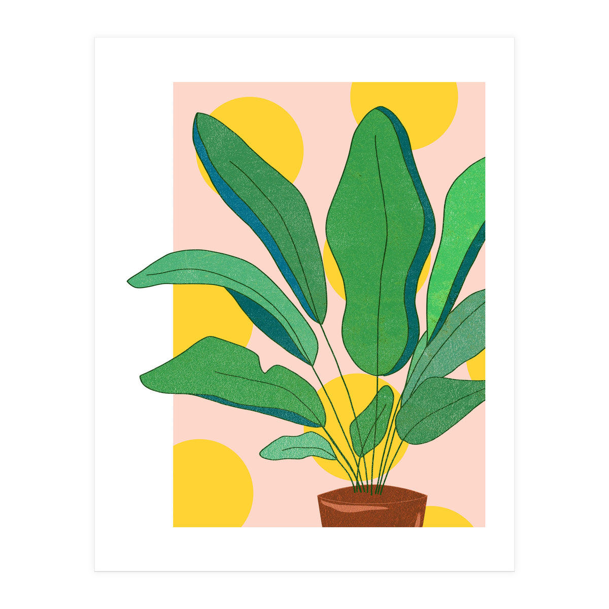 Pastel Plants Love, Botanical Nature Illustration, Gardening Blush Growth, Positive Vibes Mindset Hope (Print Only)