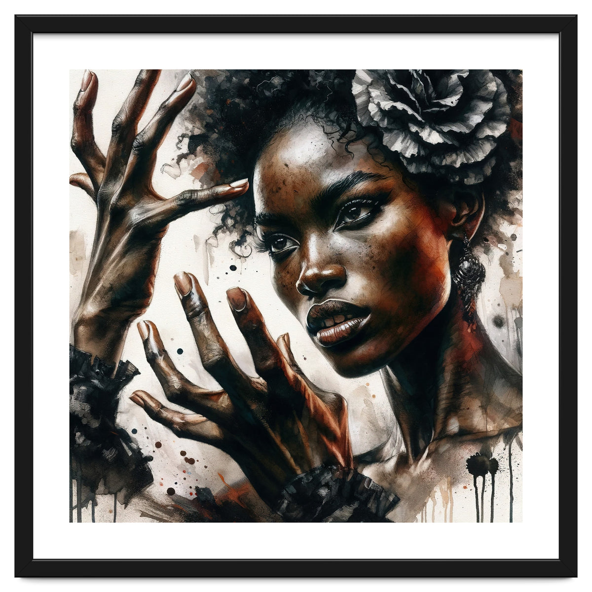 Noir Flamenco Hands Portrait