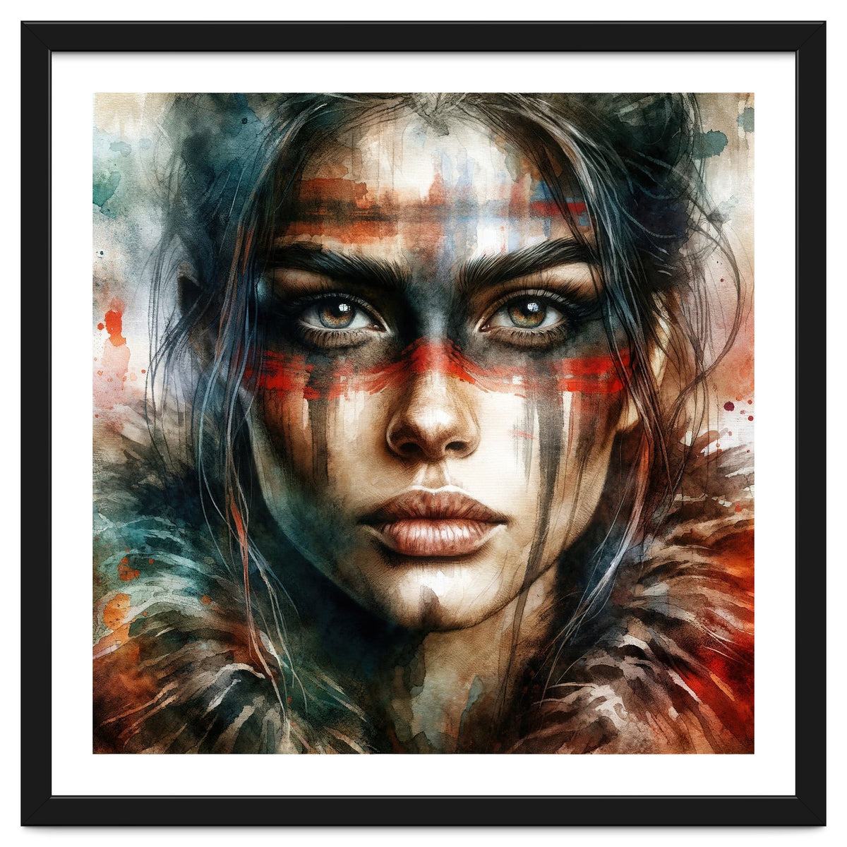 Watercolor Warrior Woman #2