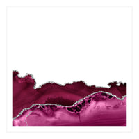 Burgundy & Silver Agate Texture 16  (Print Only)