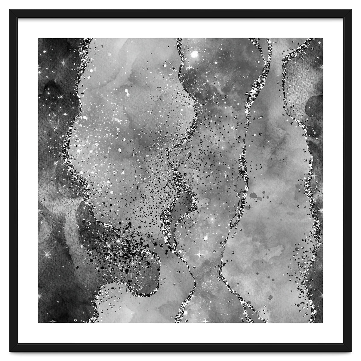 Black Glitter Agate Texture 02