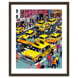 New York Minute, Yellow Taxi Cab Manhattan Downtown Busy Street, Traffic People Buildings Times Square Eclectic Road Architecture thumbnail
