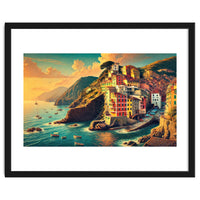 Vintage Cinque Terre Poster, Italy