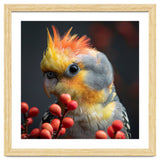 Close Up Of A Cockatiel Parrot With Orange Crest thumbnail