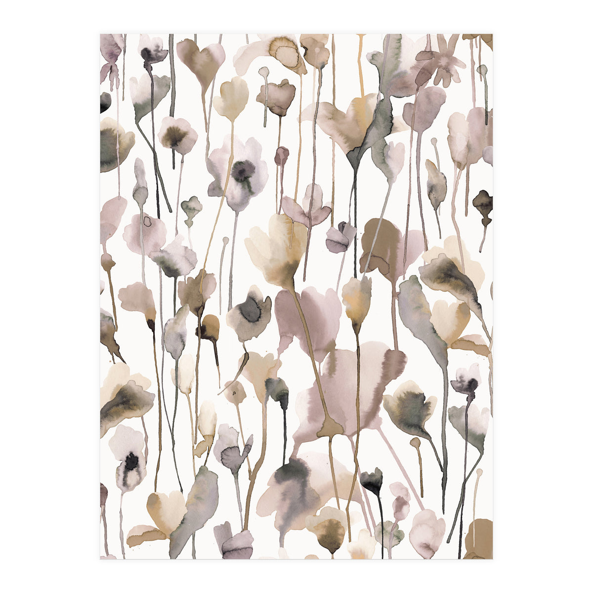 Watercolour Terracotta Wild Flowers (Print Only)