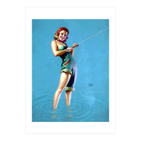 Pinup Fishing Girl (Print Only)