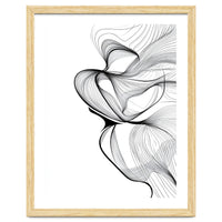 Abstract Black And White Swirls And Lines Flowing Art