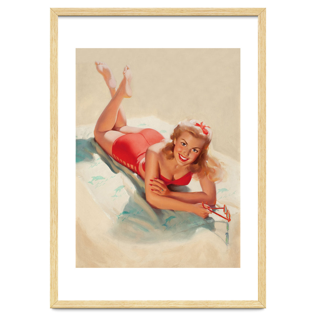 Pinup Girl Posing On A Beach