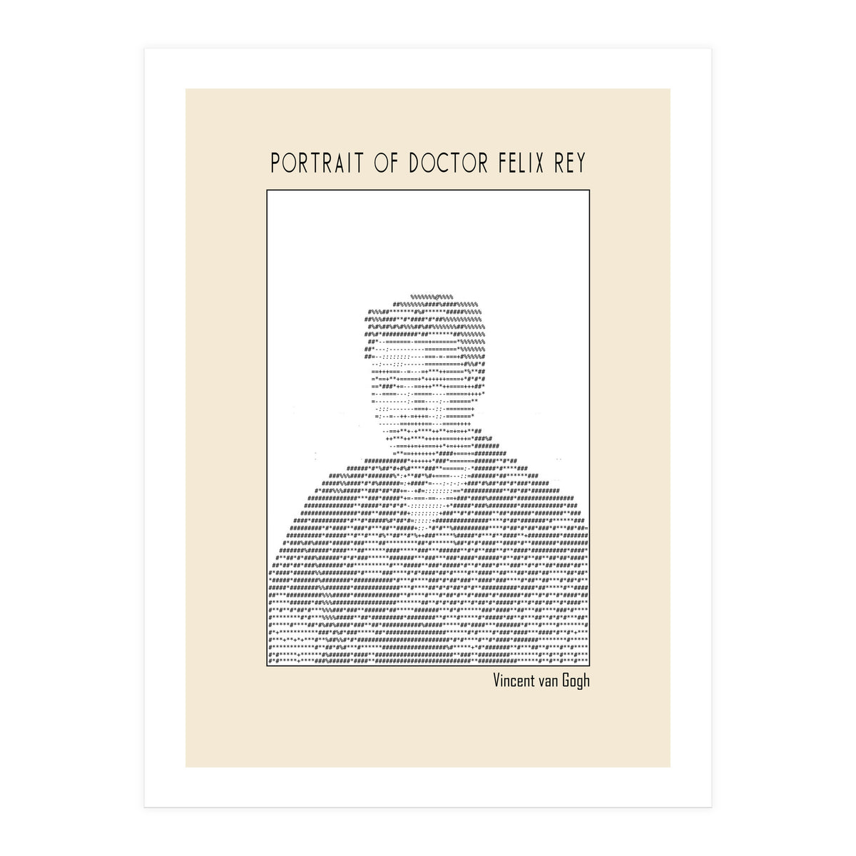 Portrait Of Doctor Felix Rey (ascii Art) (Print Only)