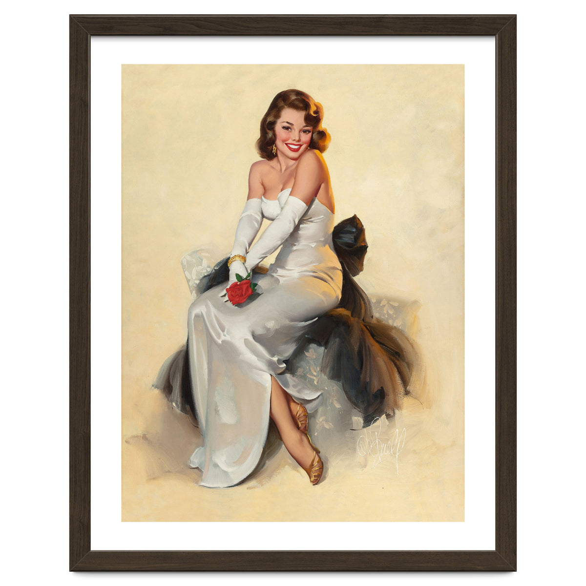 Smiling Young Woman Posing With Flower