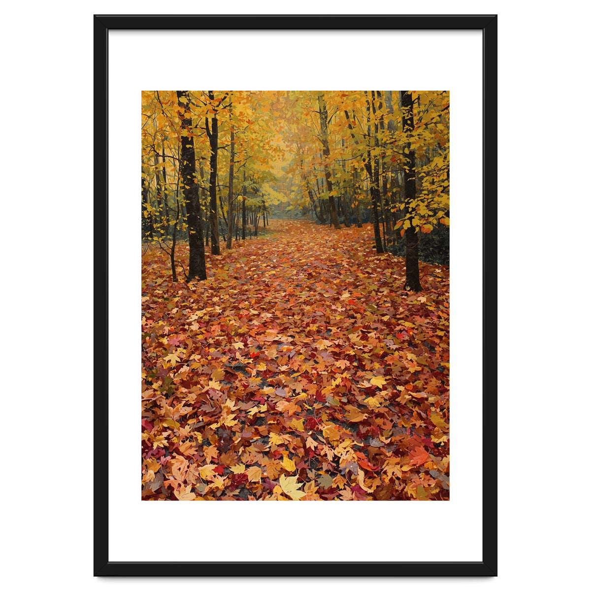 Ethereal Autumn Forest Path