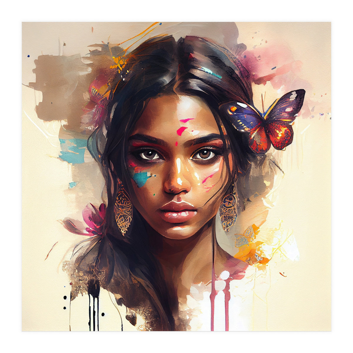 Watercolor Hindu Woman #1 (Print Only)