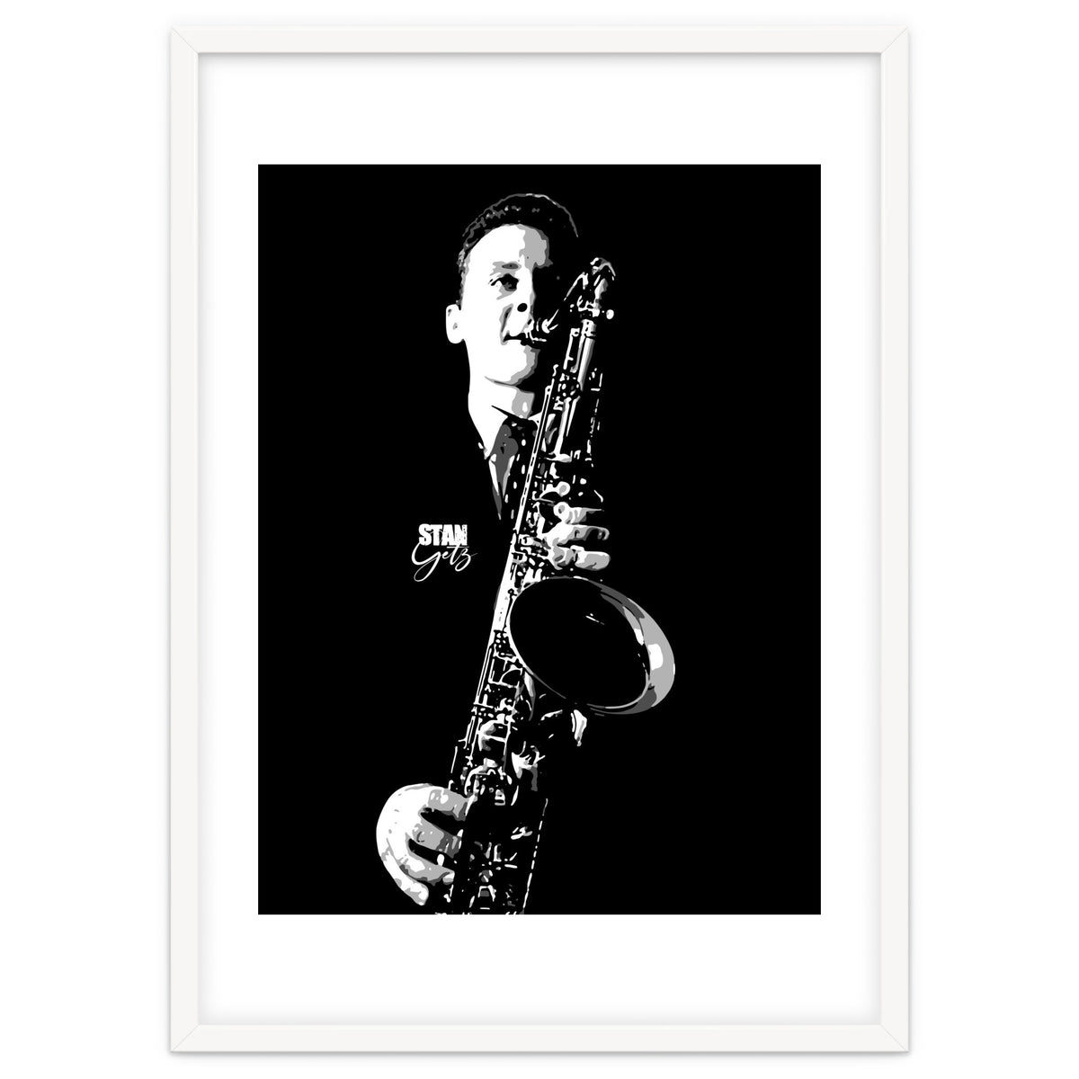 Stan Getz American Jazz Saxophonist in Grayscale