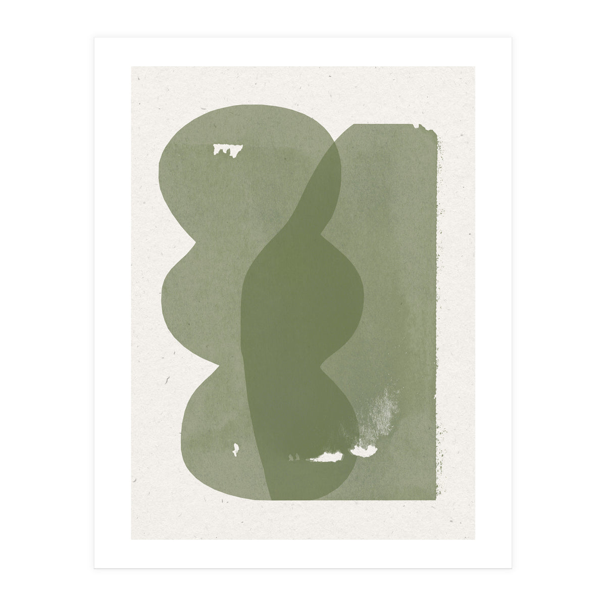 GREEN WATERCOLOR SHAPES NO.1  (Print Only)