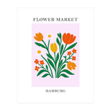Hamburg Flower Market - Vibrant Modern Folk Art Print (Print Only) thumbnail