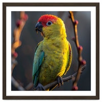 Close Up Of A Colorful Jenday Conure