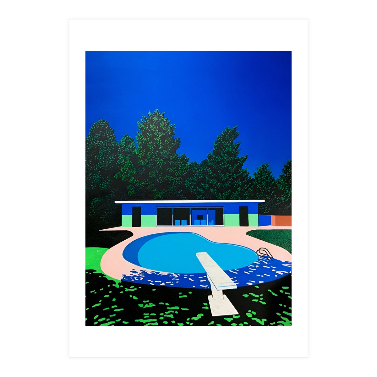 Hiroshi Nagai - Swimming Pool, City Pop At Night (Print Only)