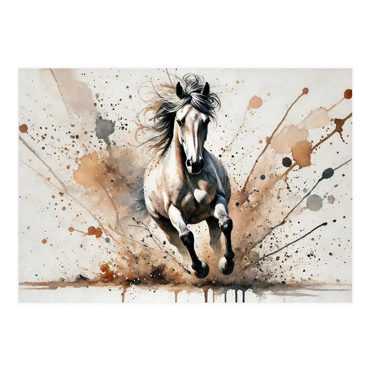 Galloping Horse Front View (Print Only)