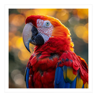 Scarlet Macaw Parrot Close Up Portrait (Print Only)