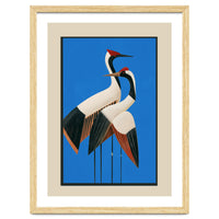 Stillness In Motion Abstract Cranes In Blue