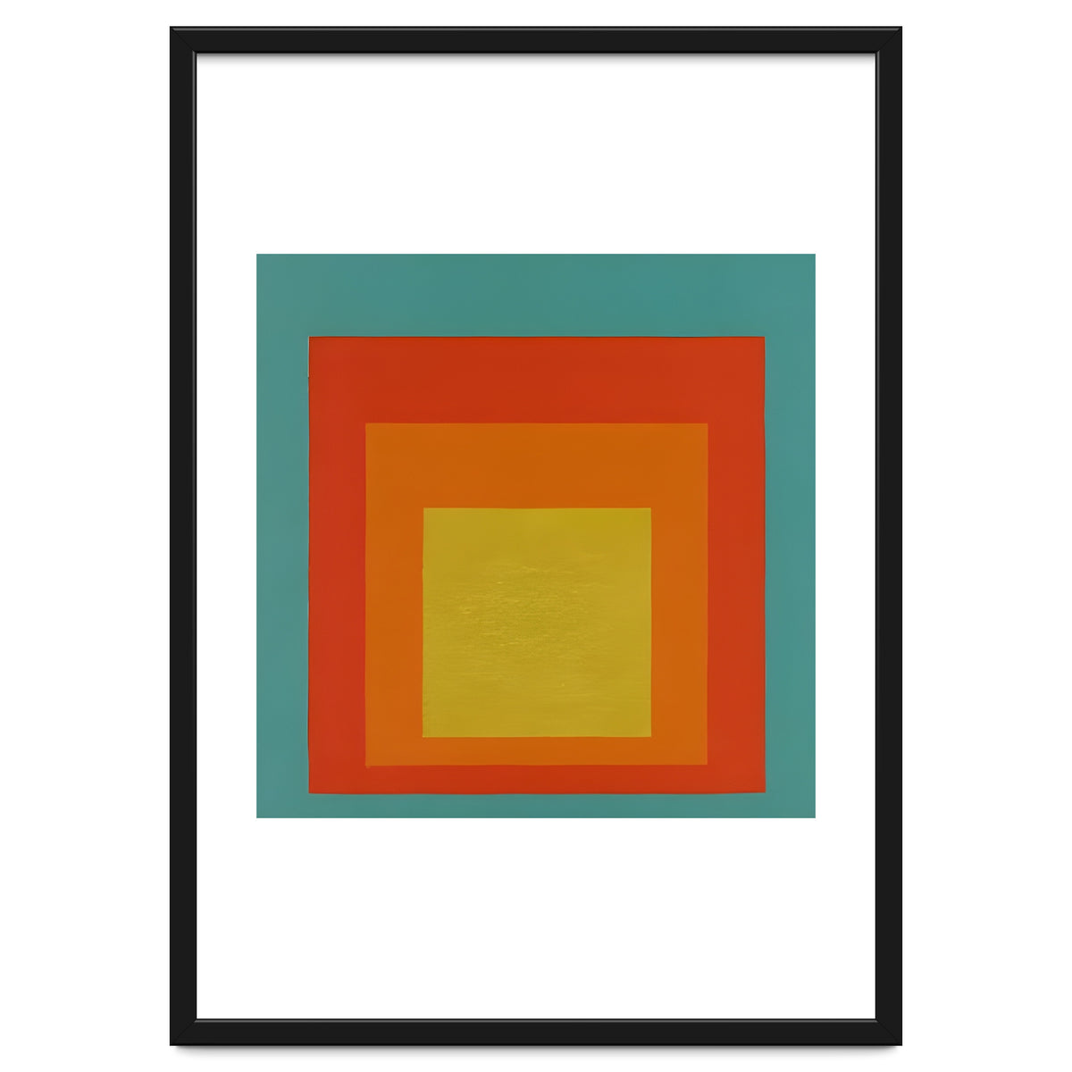 JOSEF ALBERS - HOMAGE TO THE SQUARE GREEN RED YELLOW ORANGE