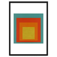 JOSEF ALBERS - HOMAGE TO THE SQUARE GREEN RED YELLOW ORANGE